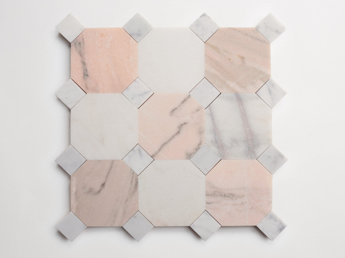 Stone tile | octagon | Pink/Grey | Honed | zio & sons + clé