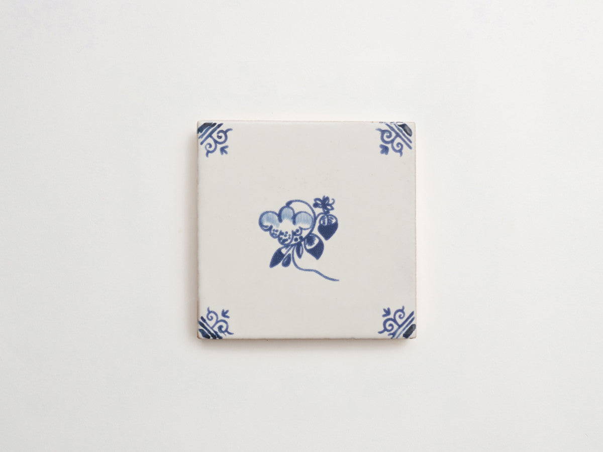 Italian Maiolica 4x4 Tile Floral Corner Deco Style #5.
