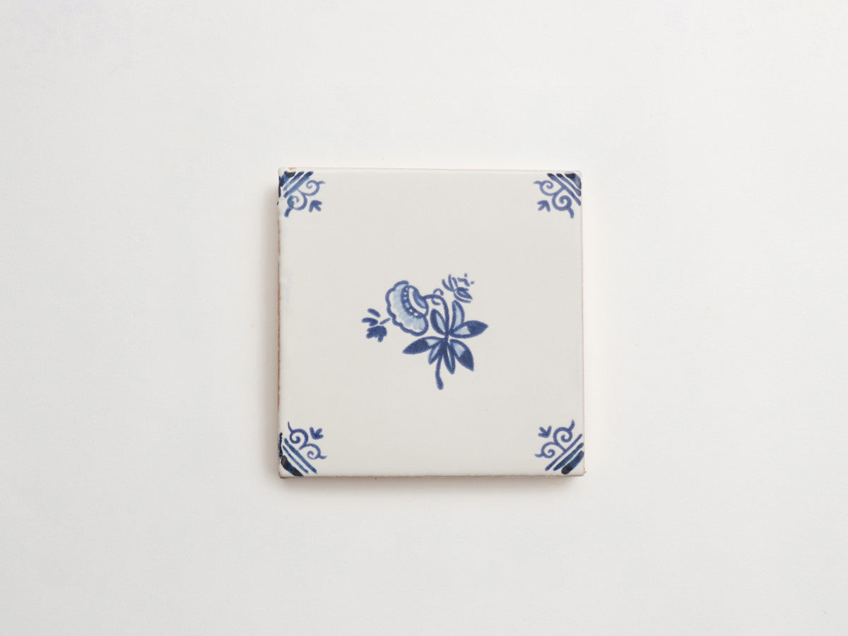 Italian Maiolica 4x4 Tile Floral Corner Deco Style #1.