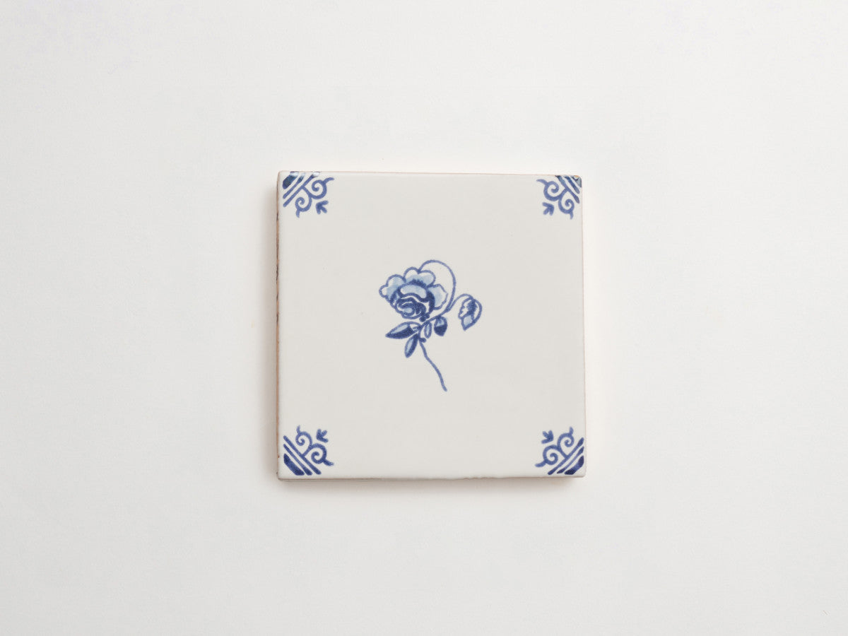 Italian Maiolica 4x4 Tile Floral Corner Deco Style #3.