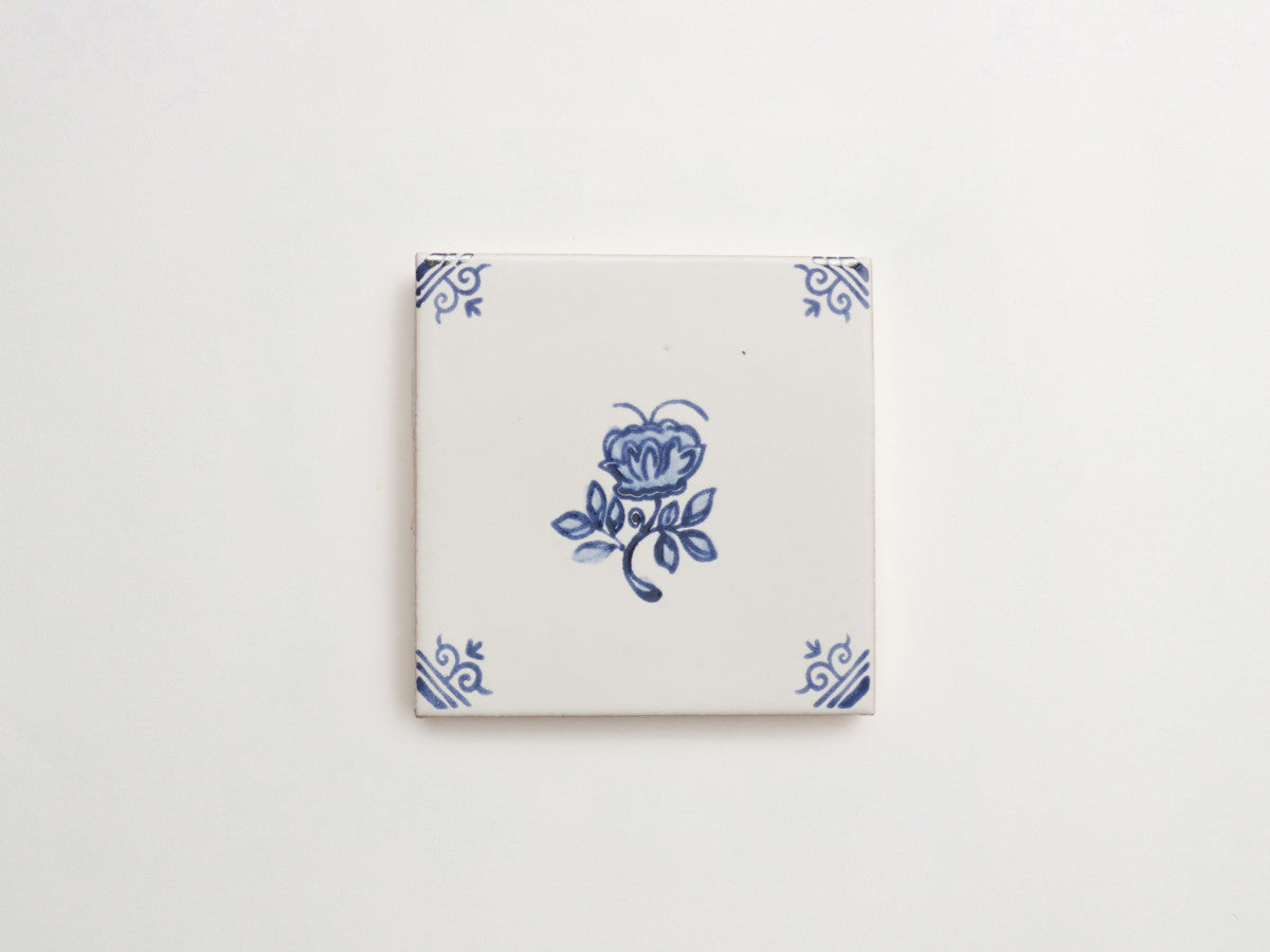 Italian Maiolica 4x4 Tile Floral Corner Deco Style #2.