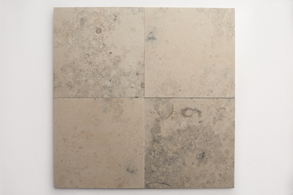 Lapidary limestone tile 12 in. square Grey Honed.