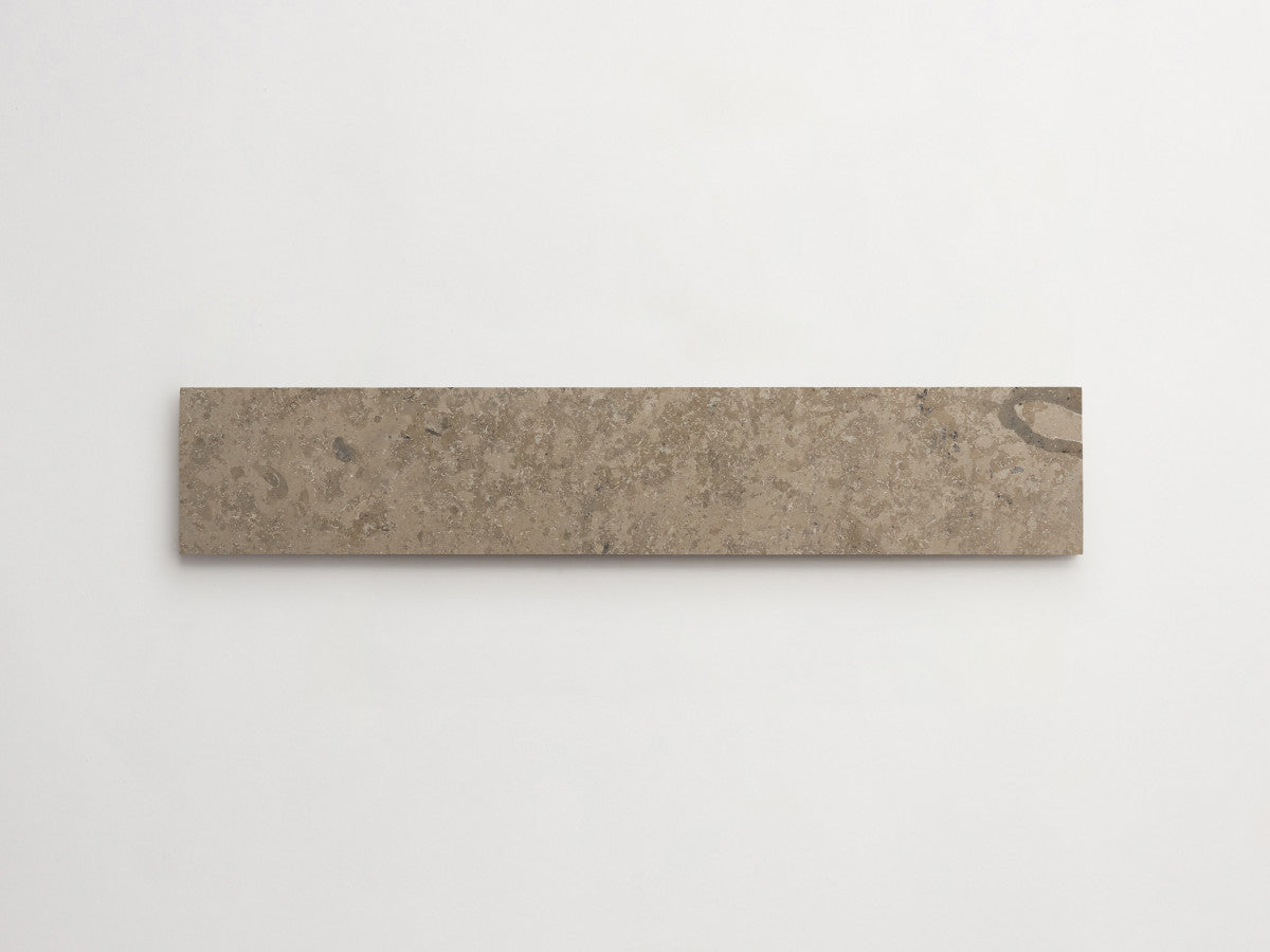 Limestone tile large plank 4x24 Grey honed Chantilly.