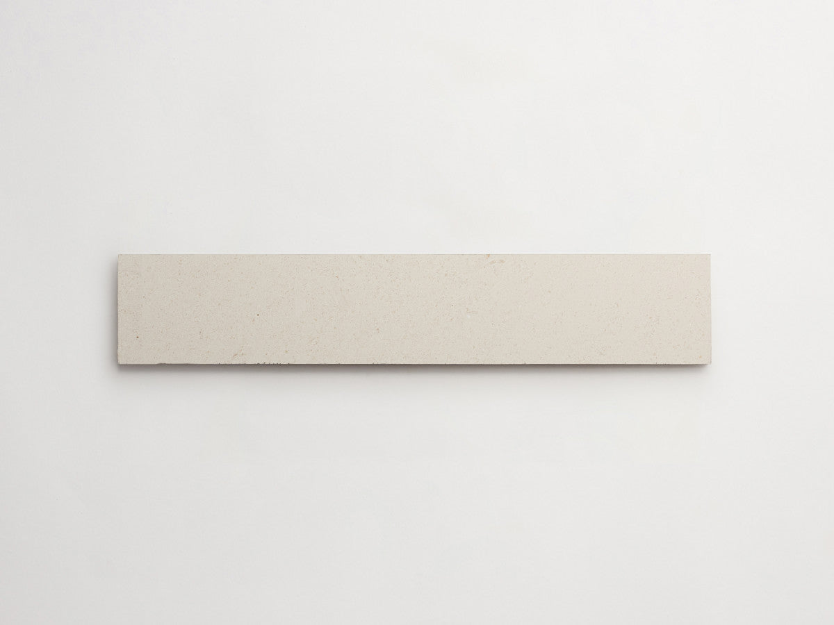 Limestone tile large plank 4x24 Natural honed Crémant.