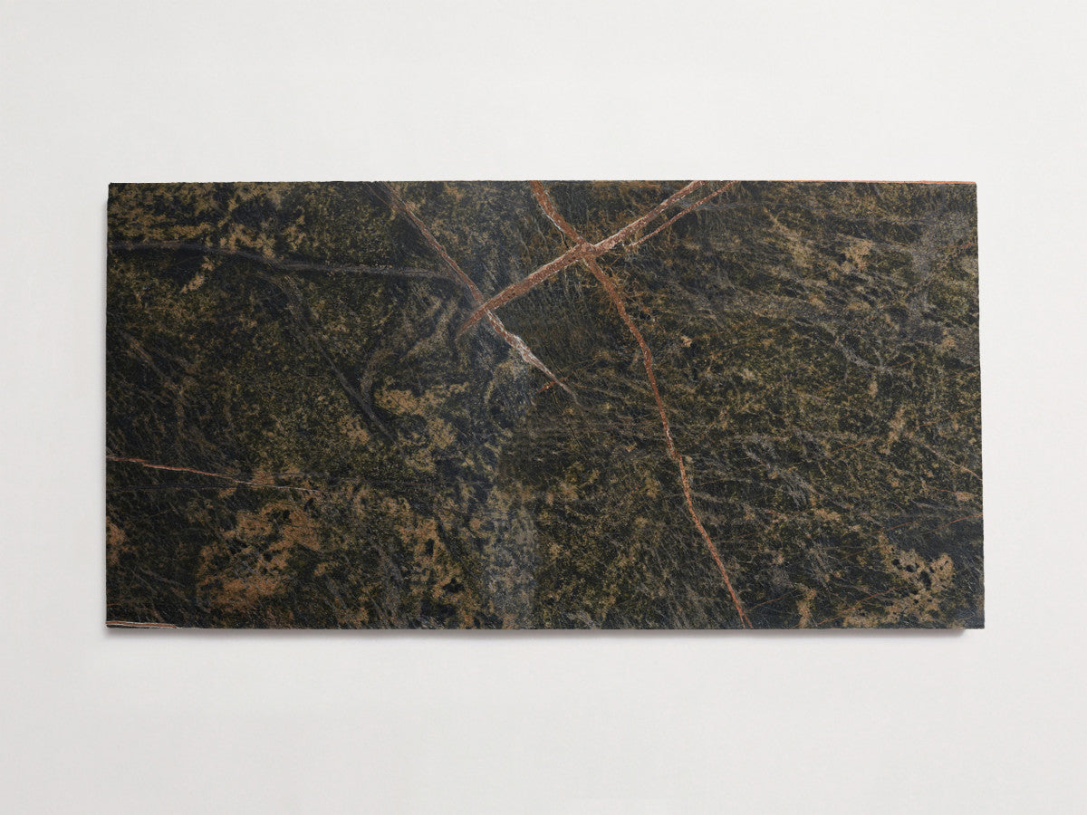 Lapidary stone tile | 24 x 12 | Galician Green | Honed | clé