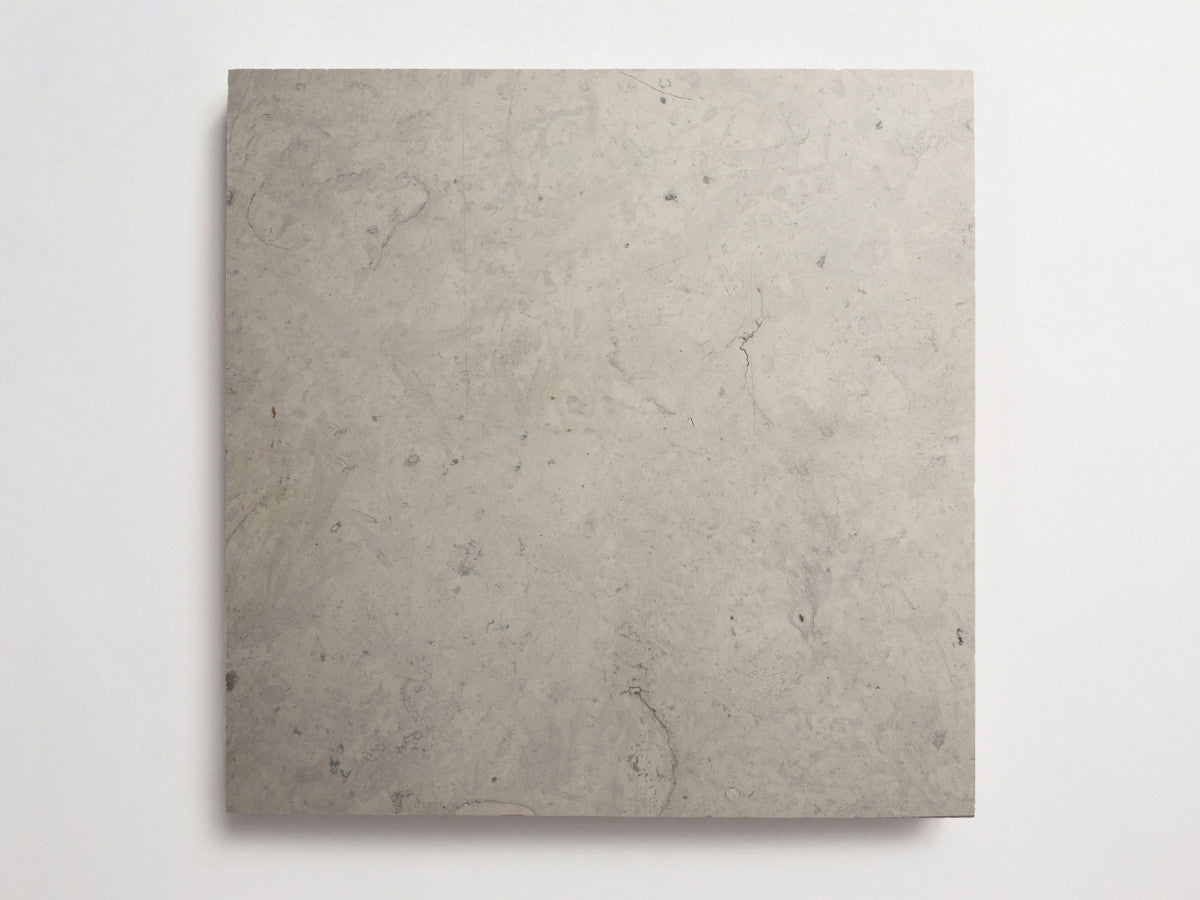 Lapidary stone tile 24 in. square Alpaca Grey Honed.