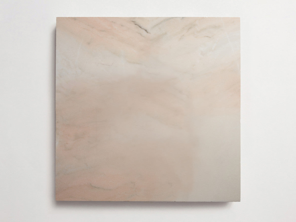 Lapidary stone tile 24 in. square Pink/Grey Honed.