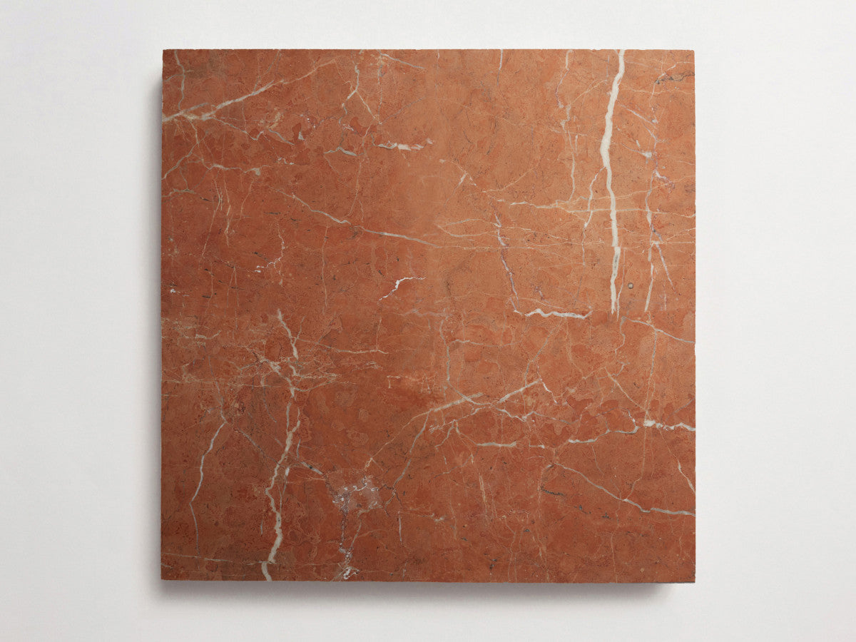 Lapidary stone tile 24 in. square Alicante Red Honed.