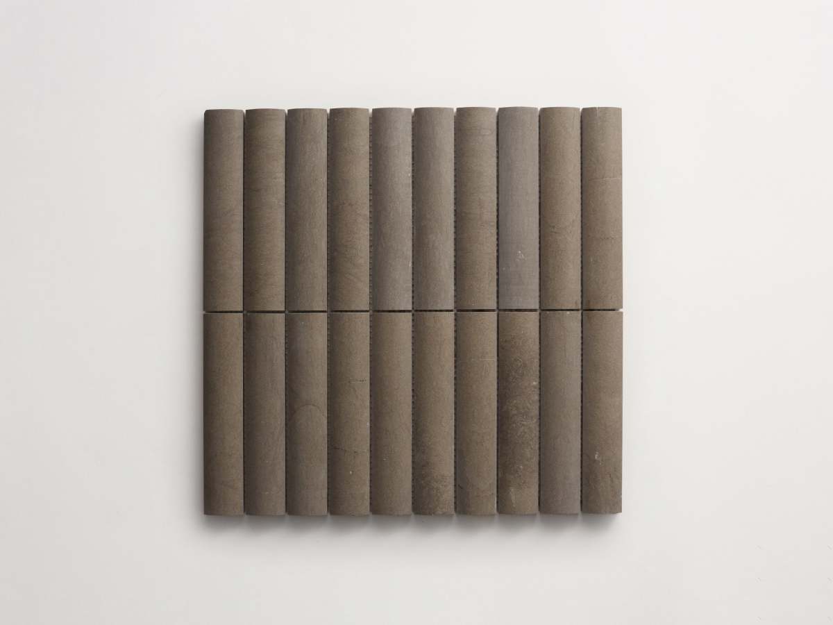 Lapidary mosaic rounded tile sheet cashmere grey 6 x 1.25.