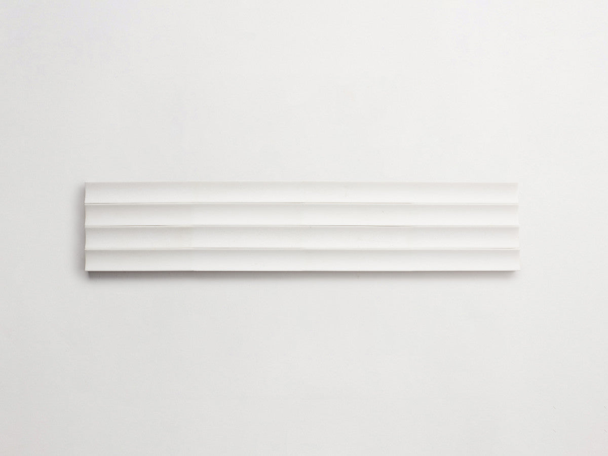 Fluted 3d-tile white marble thassos etui grand.