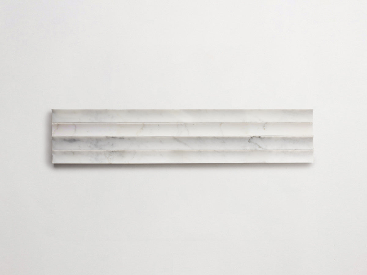 clé lapidary: sculpted shapes | etui grand | honed | carrara ~ 1¼"x23½"x⅝"