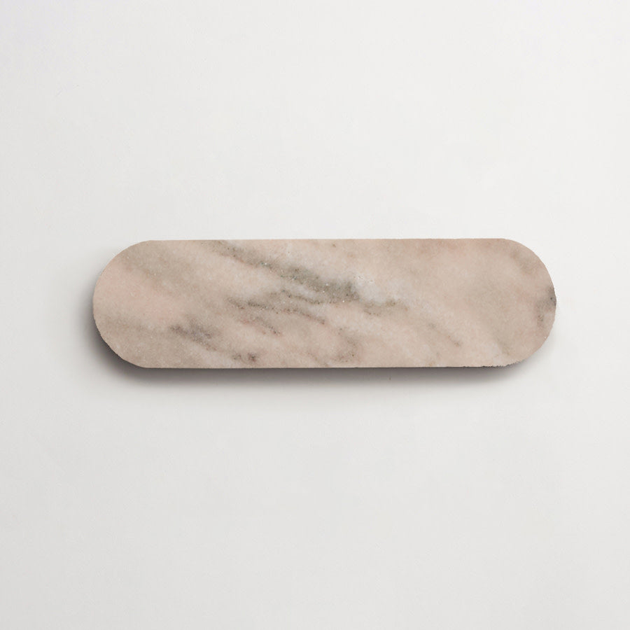 Lapidary oval tile pink/grey 8.5 x 2.375.