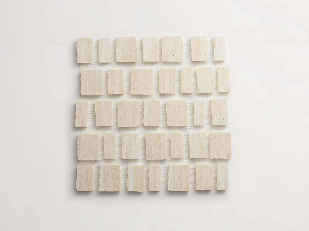 Mosaic tile travertine stone rough cut lapidary.