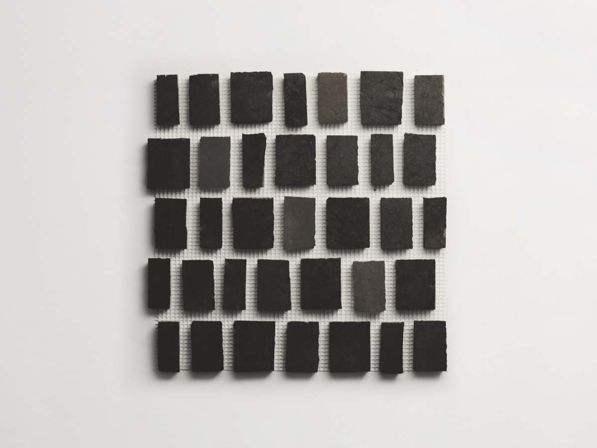 Lapidary mosaic tile sheet warm black 12.25 x 12.