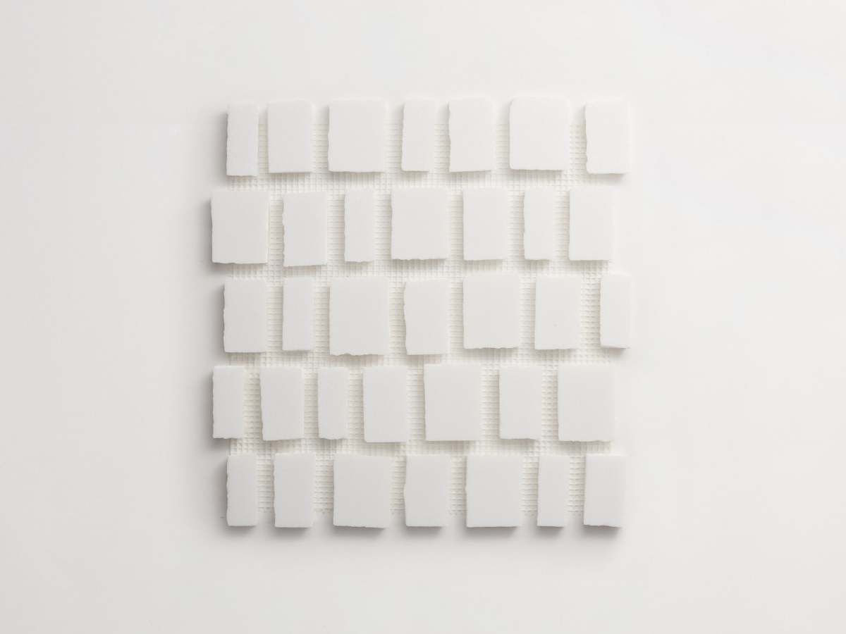 Marble mosaic tile thassos large joint lapidary.