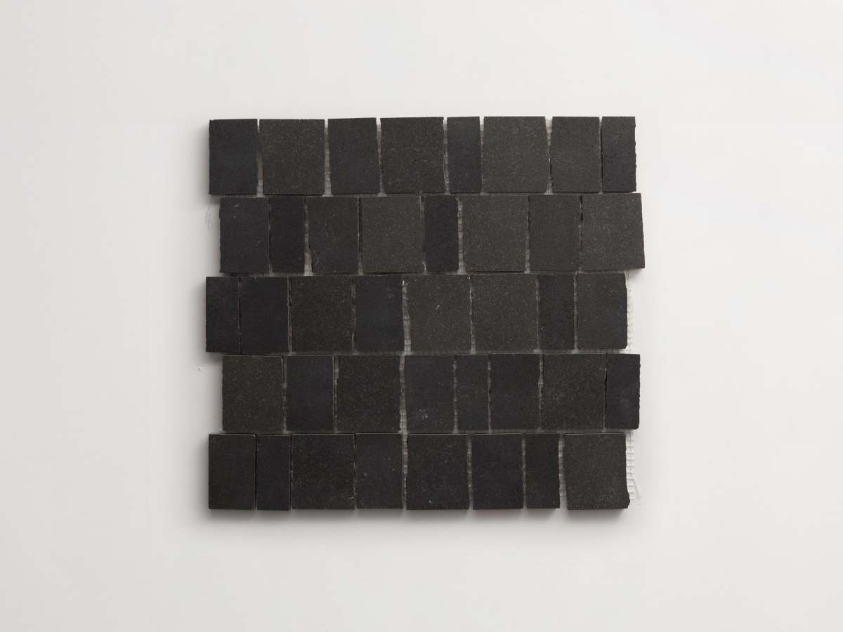 Lapidary mosaic tile sheet warm black 12.25 x 11.125.