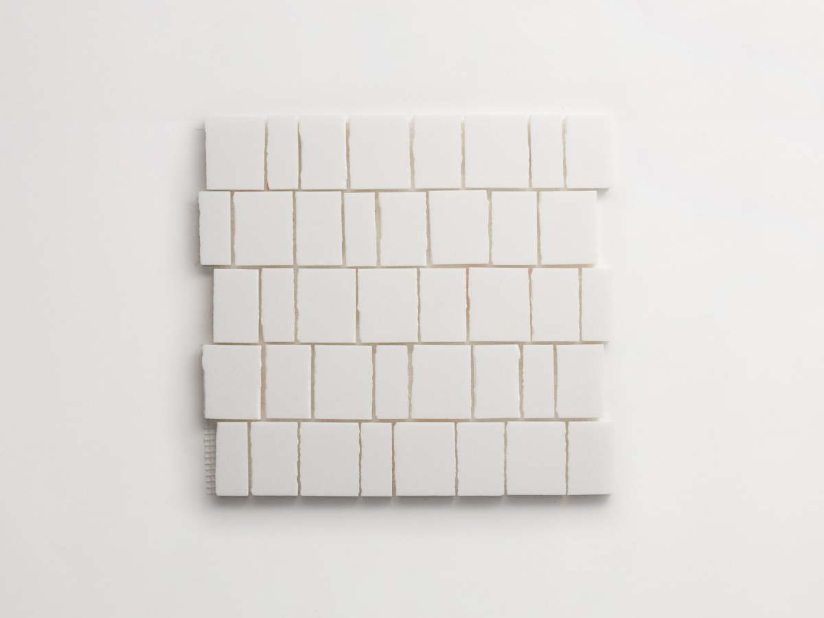 Mosaic tile thassos marble standard joint lapidary.