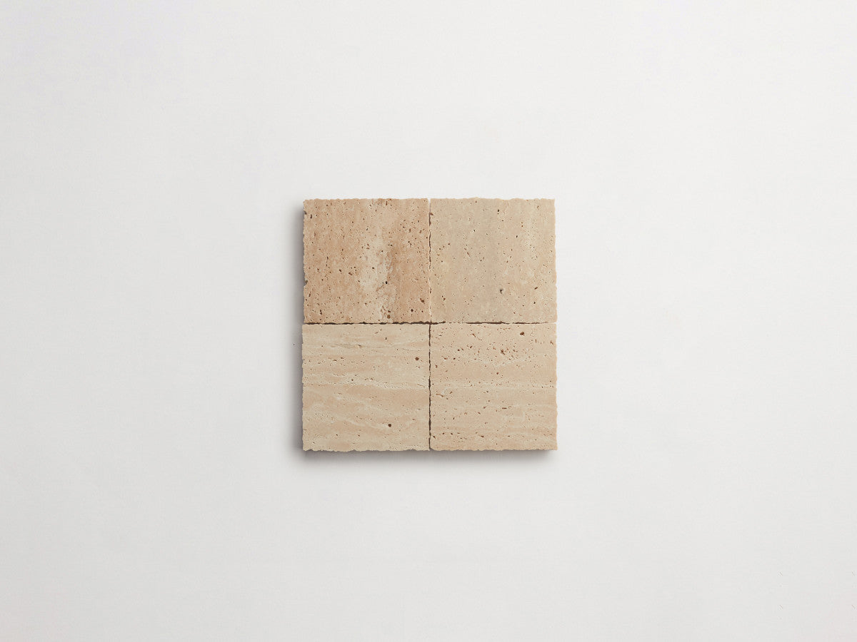 Lapidary stone tile 4 in. square Beige Honed.