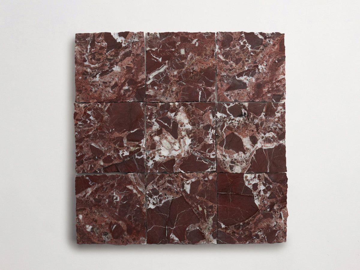 Lapidary stone tile 4 in. square Red Honed.