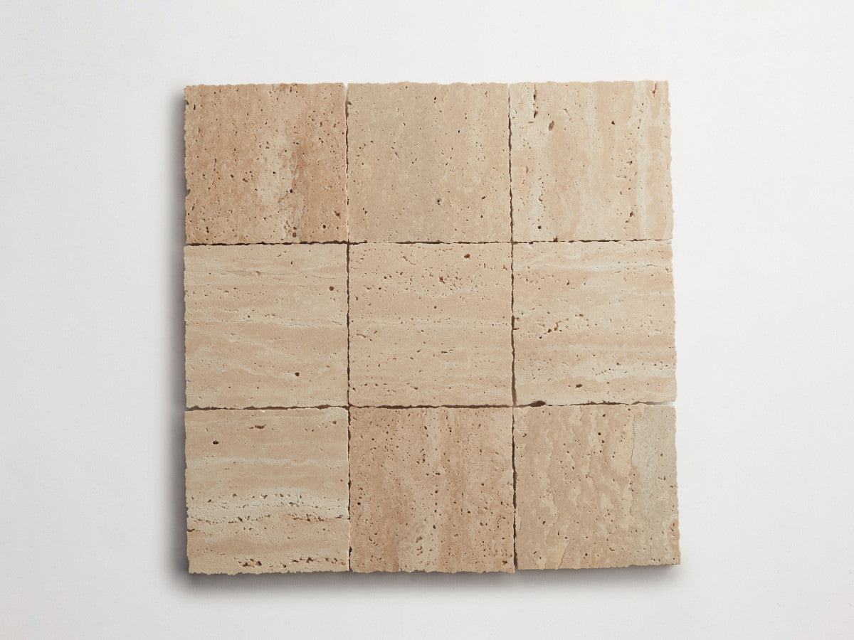 Lapidary stone tile 4 in. square Beige Honed.