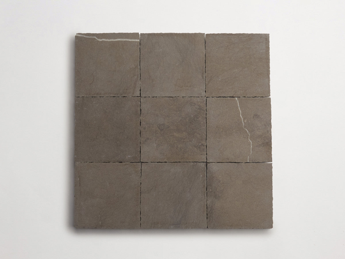 Lapidary stone tile 4 in. square Cashmere Grey Honed.