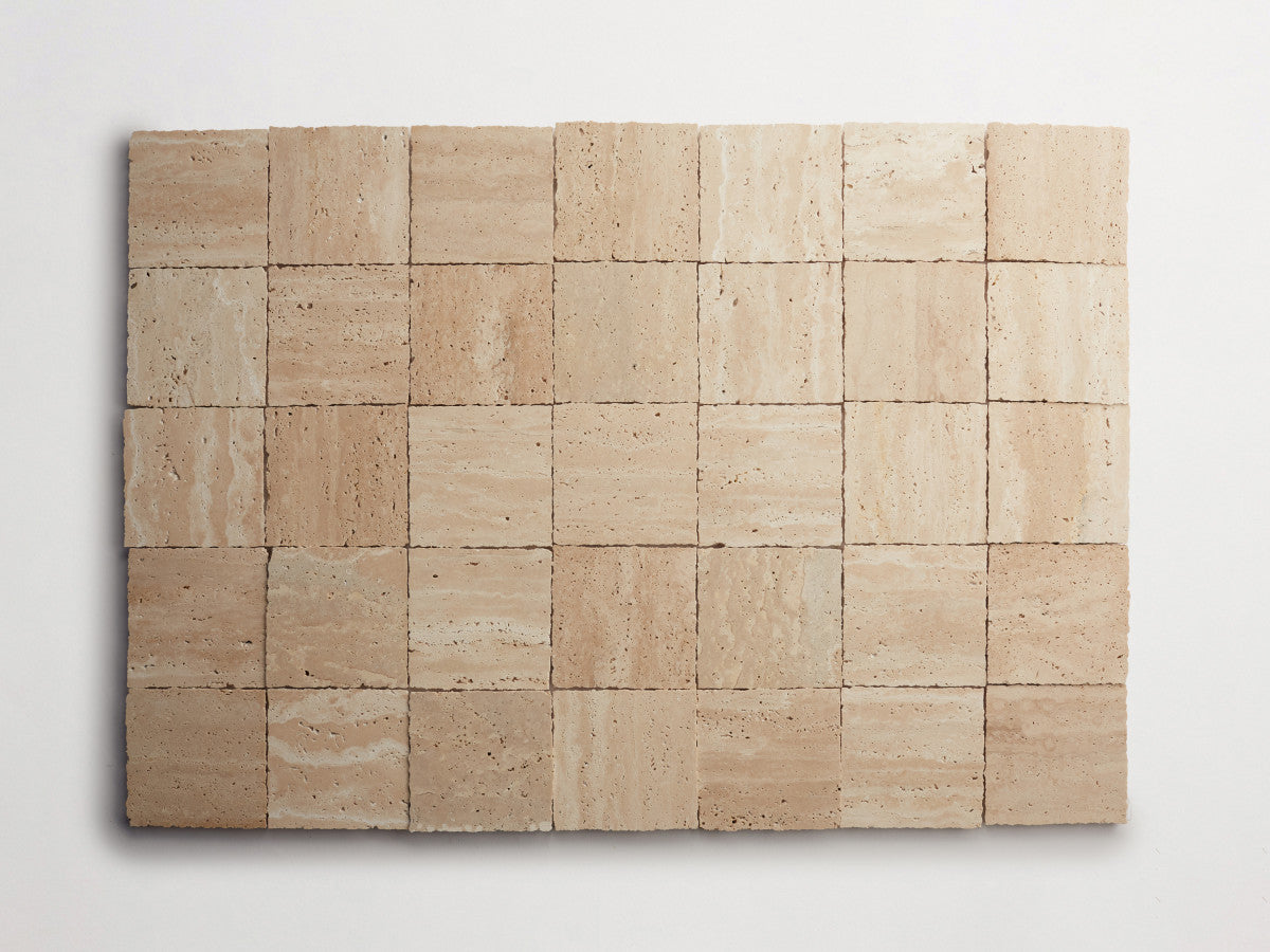 Lapidary stone tile 4 in. square Beige Honed.