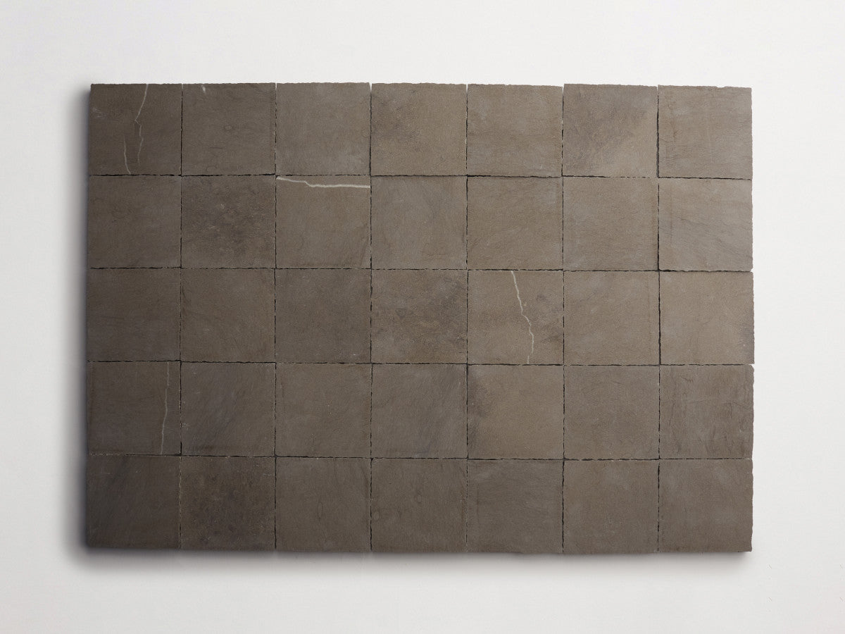 Lapidary stone tile 4 in. square Cashmere Grey Honed.