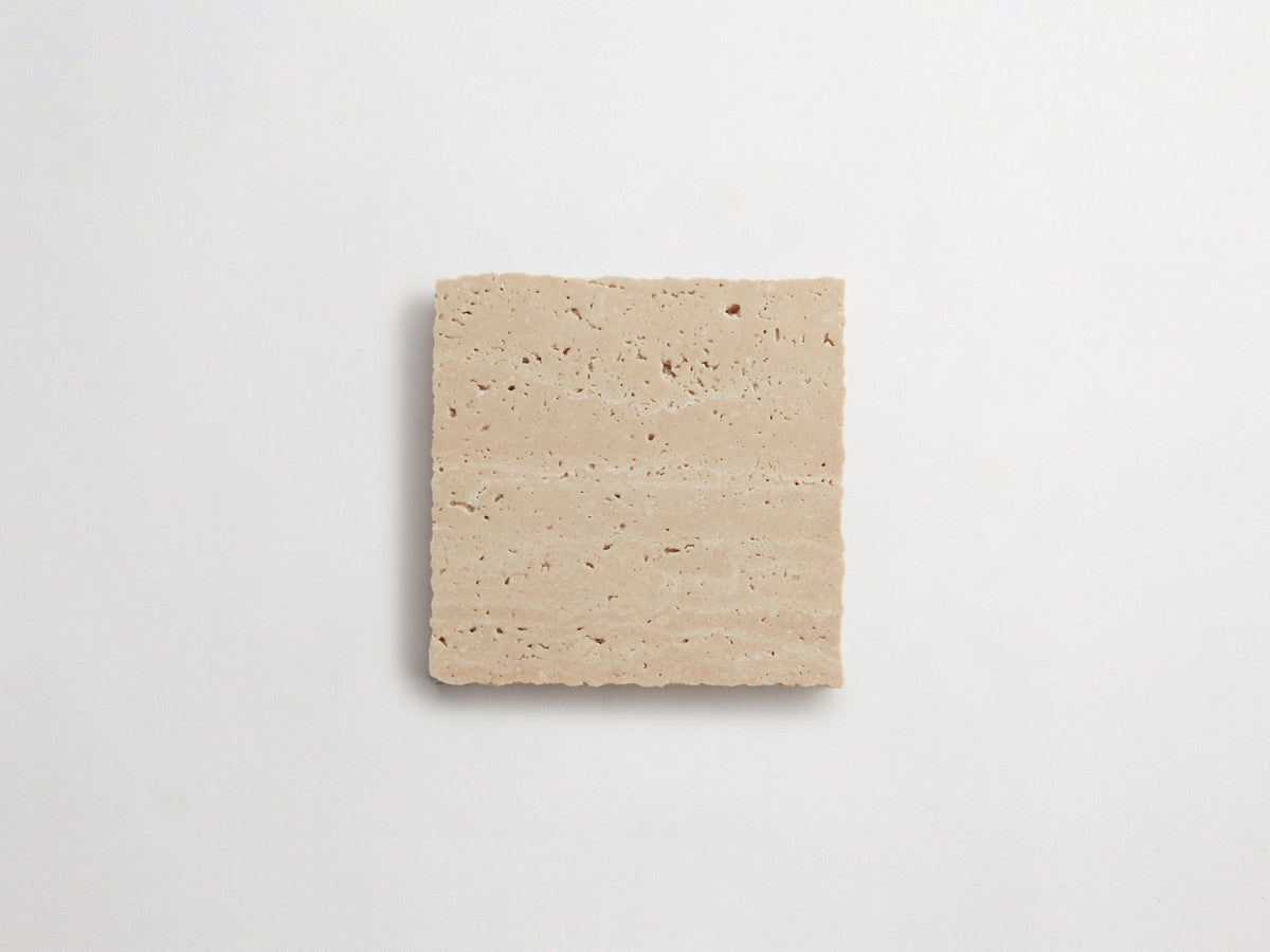 Lapidary stone tile 4 in. square Beige Honed.