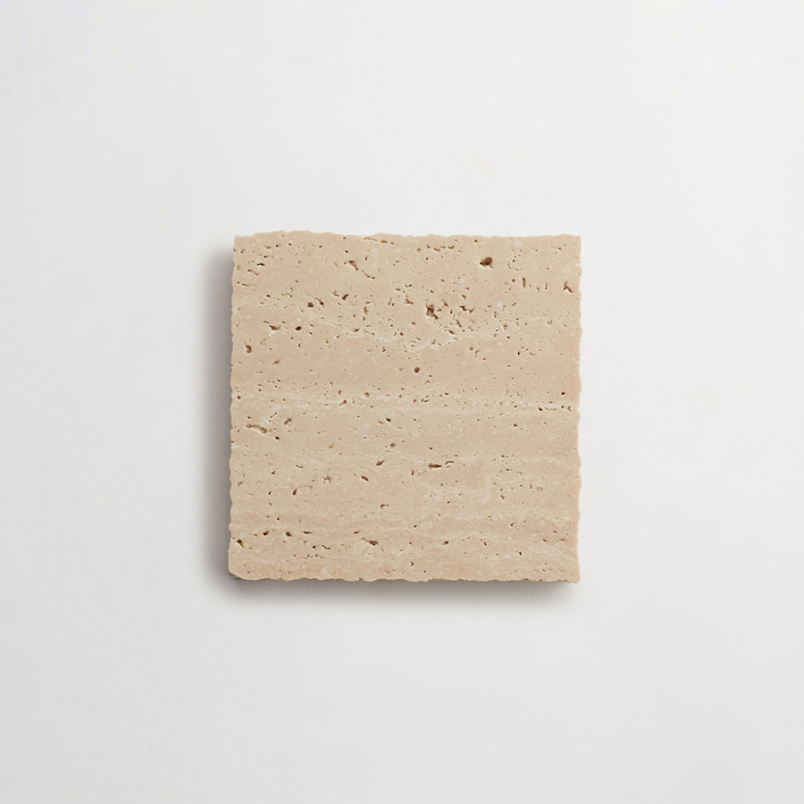 Lapidary stone tile 4 in. square Beige Honed.