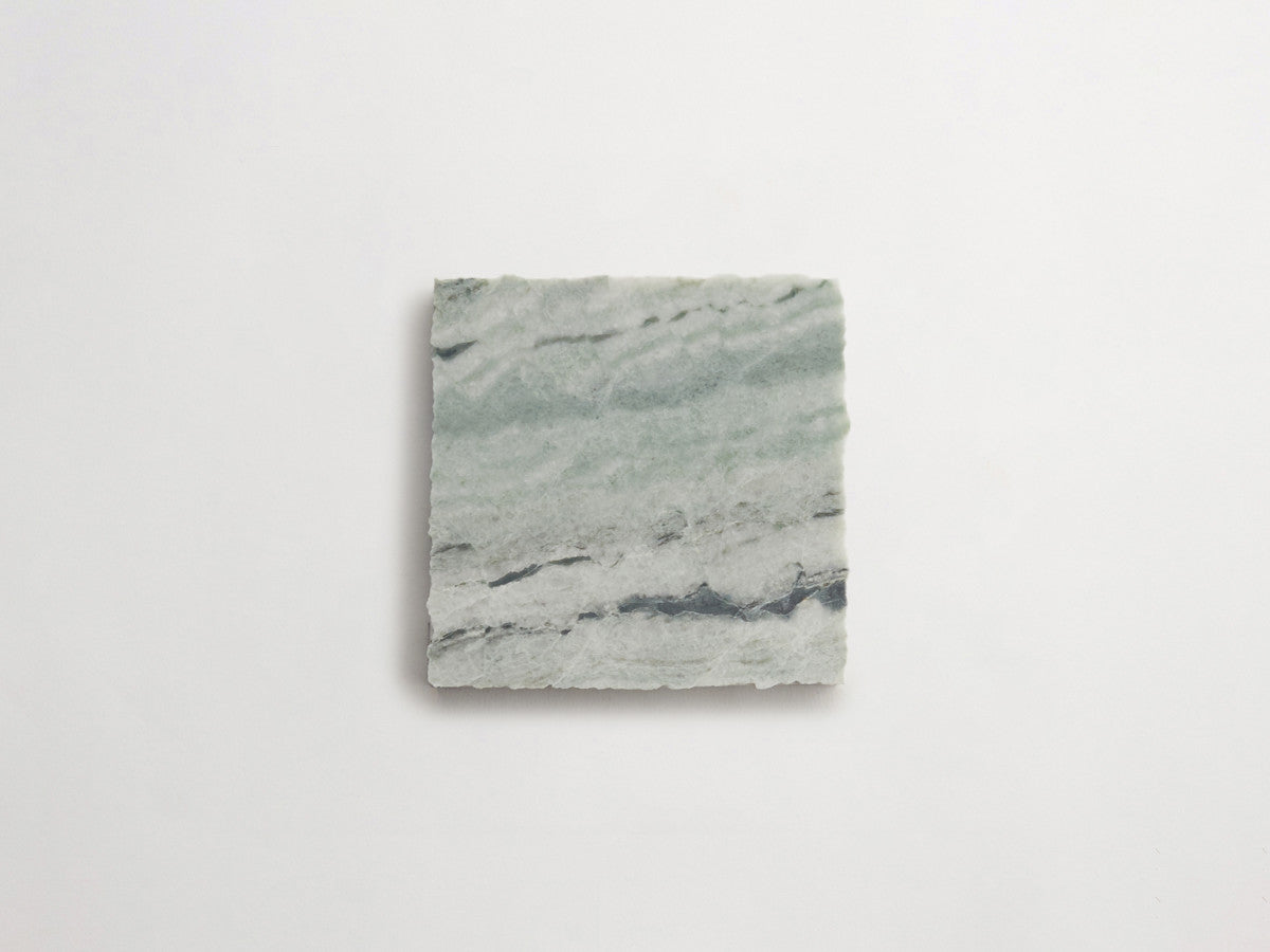 Lapidary stone tile 4 in. square Jade Green Honed.