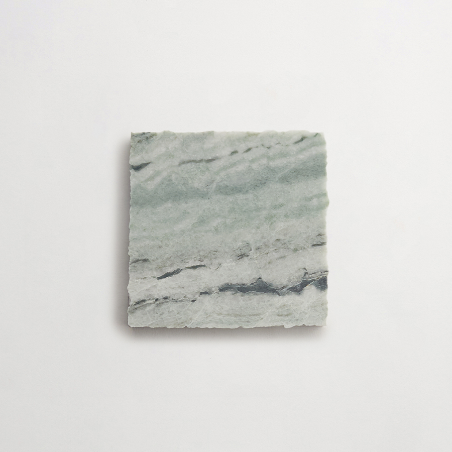 Lapidary stone tile 4 in. square Jade Green Honed.
