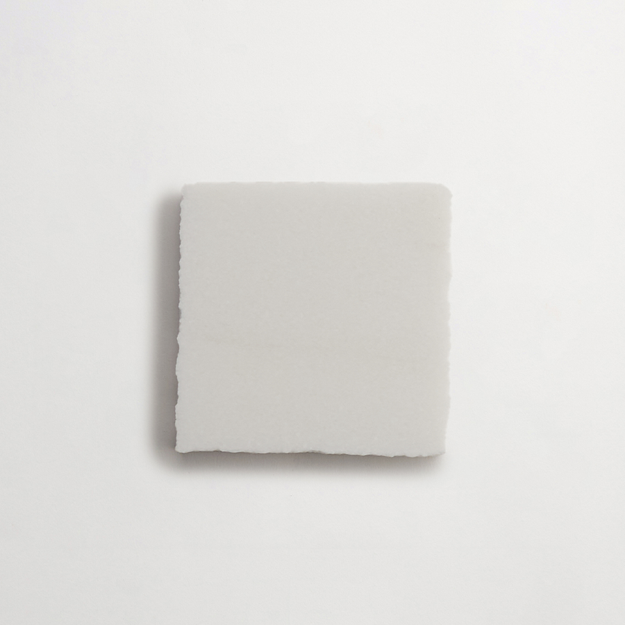Lapidary stone tile 4 in. square Thassos White Honed.
