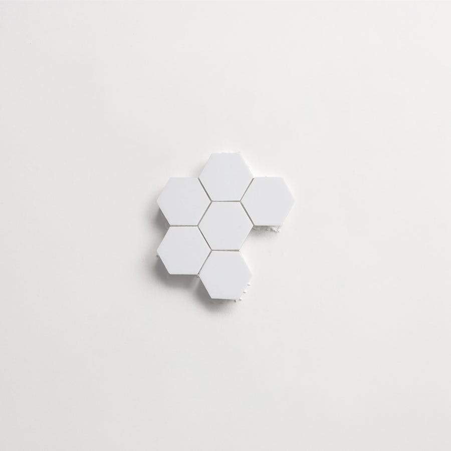 clé lapidary: legacy | hex mosaic sheet | honed | thassos | sample ~ 2"x2⅛"x⅜"