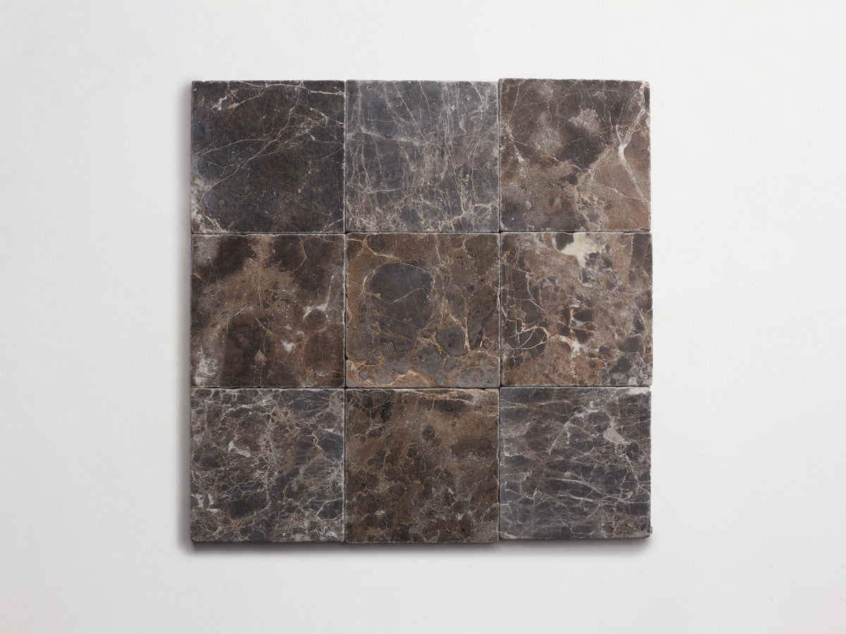 Lapidary stone tile 6 in. square Brown Tumbled.