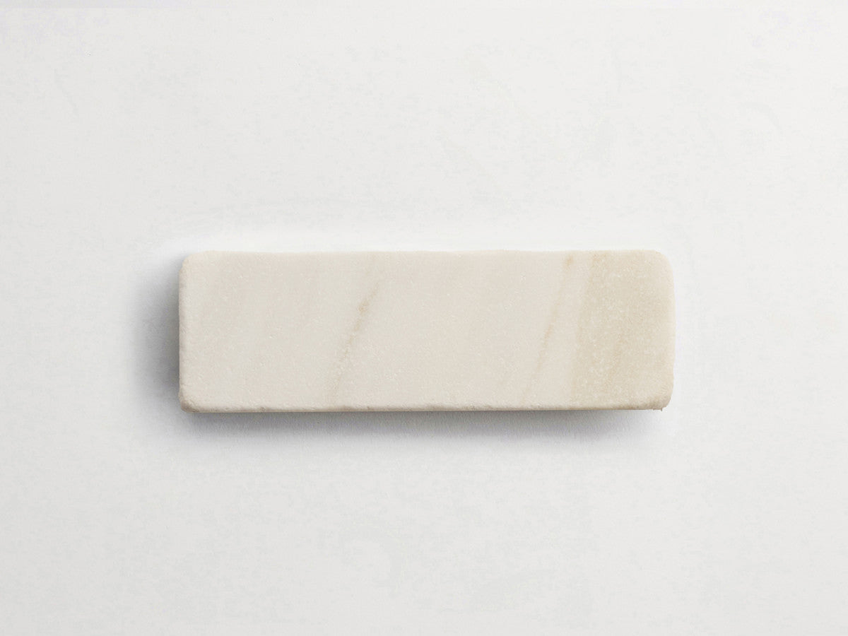 clé lapidary: pantry pavers | baguette | tumbled | calacatta gold ~ 2"x6"x⅜"