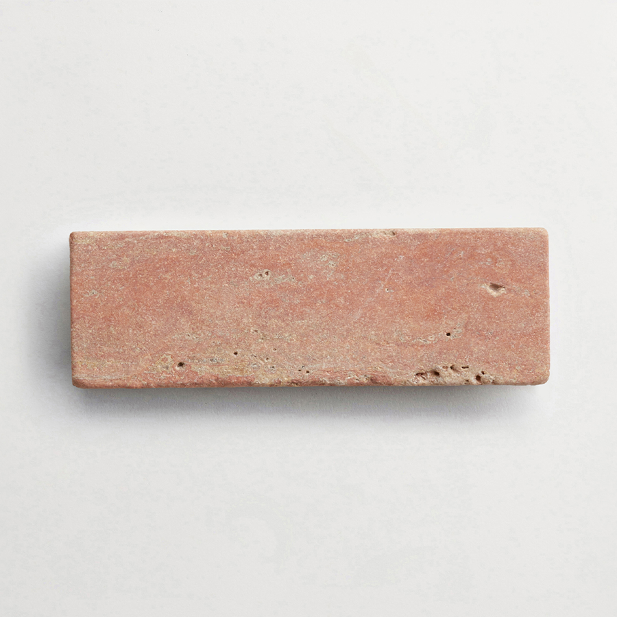 Lapidary stone tile 6 x 2 Red Travertine Tumbled.