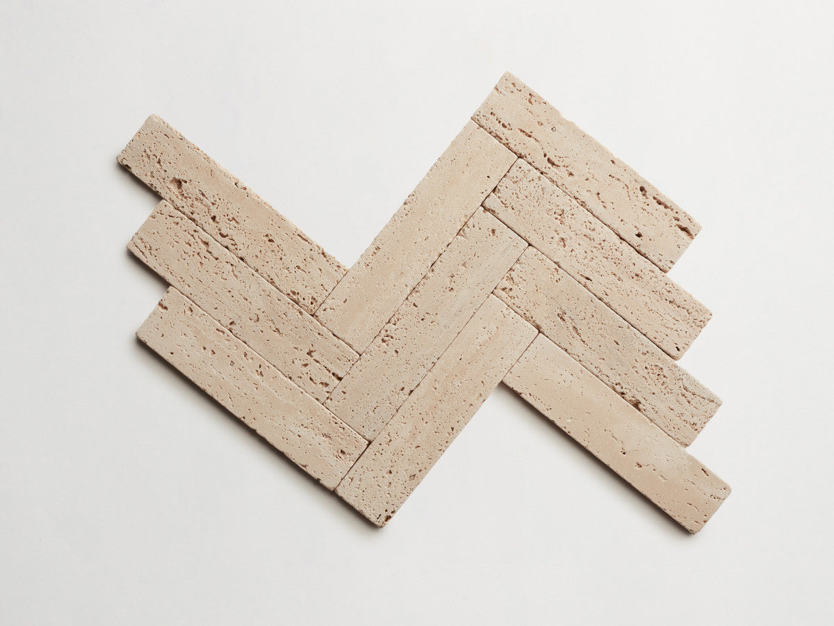 Lapidary stone tile 8 x 2 Beige Tumbled.