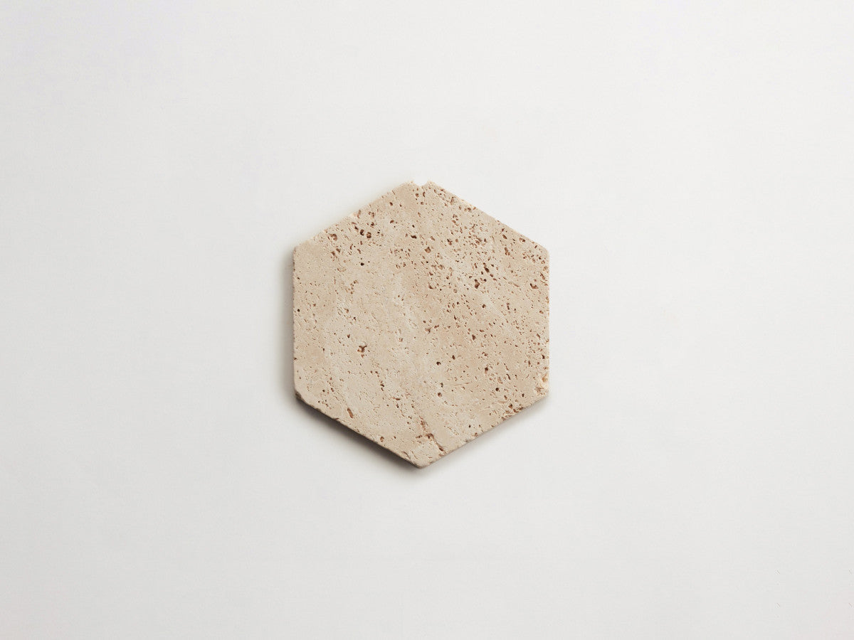 Lapidary stone tile 6¾ in. hex Beige Tumbled.