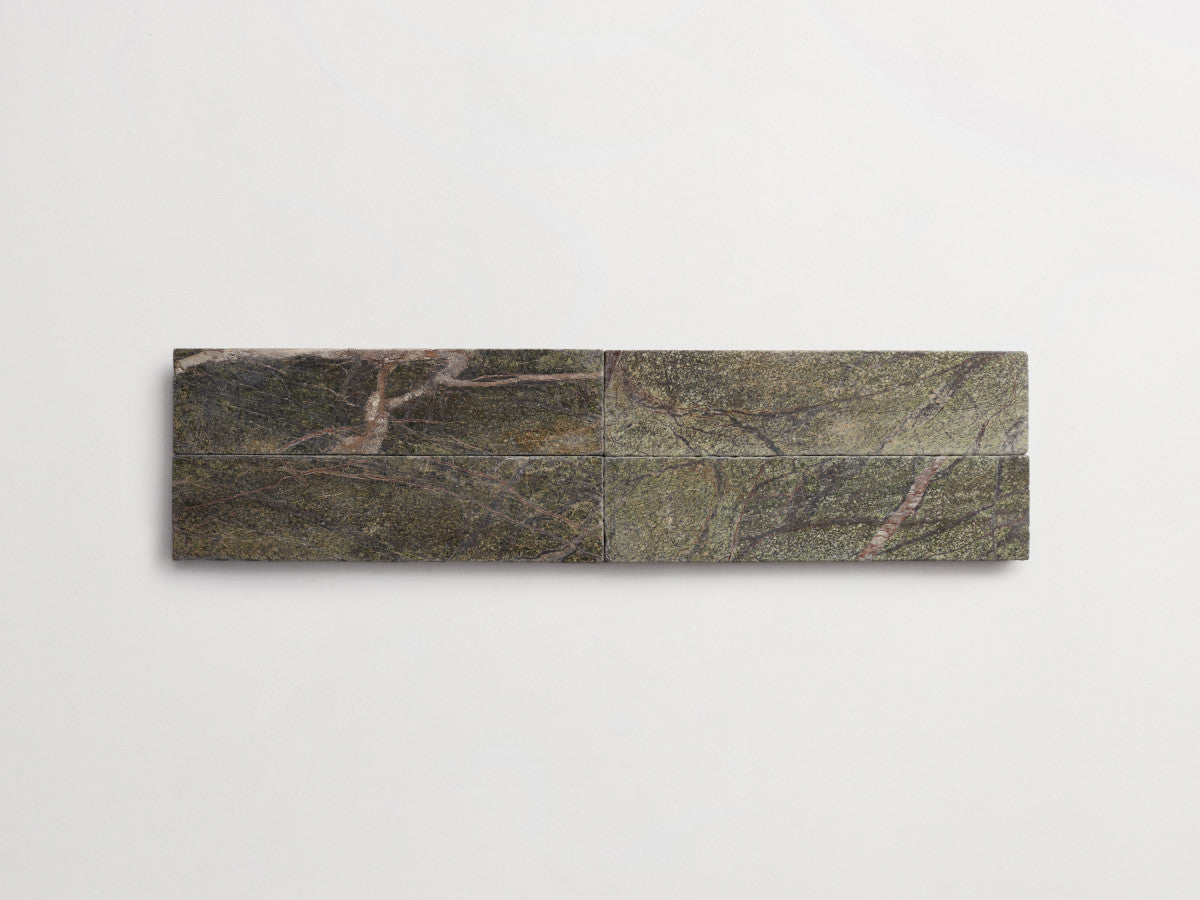 Lapidary stone tile 12 x 3 Galician Green Tumbled.
