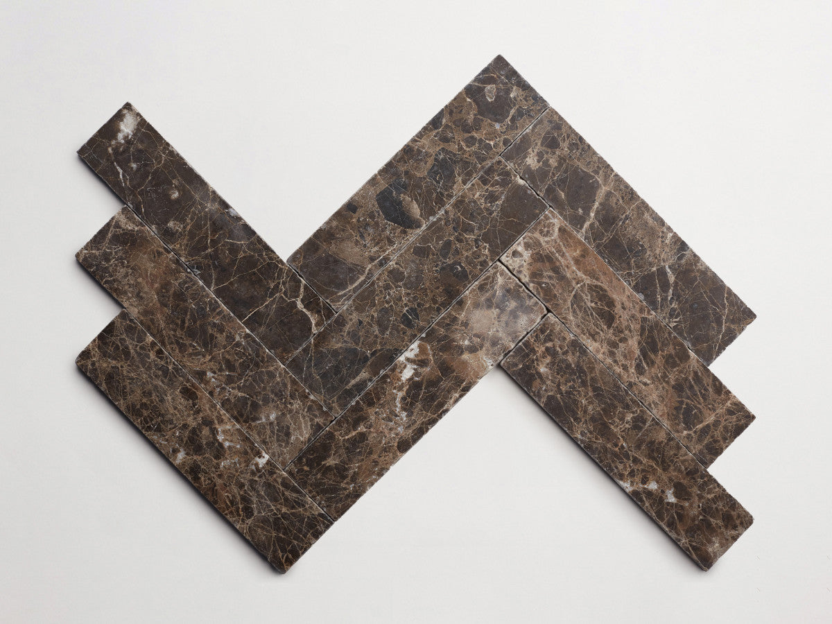 Lapidary stone tile 12 x 3 Brown Tumbled.