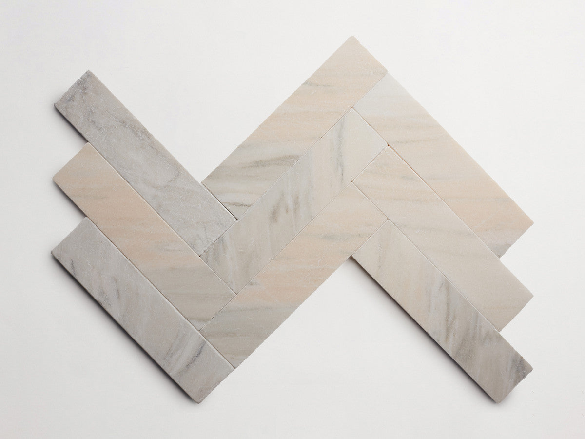 Lapidary stone tile 12 x 3 Pink/Grey Tumbled.