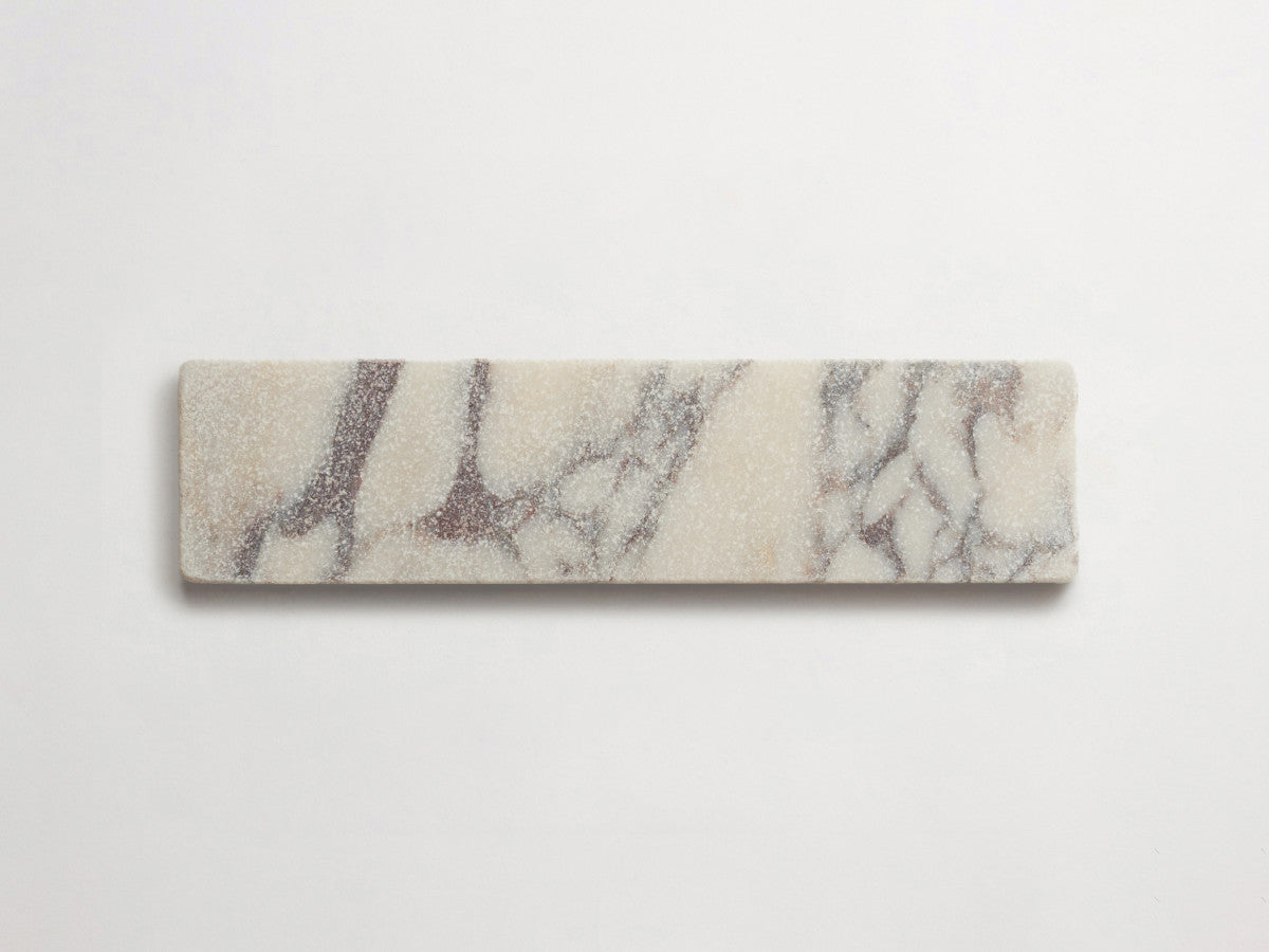 Lapidary stone tile 12 x 3 Calacatta Viola White Tumbled.