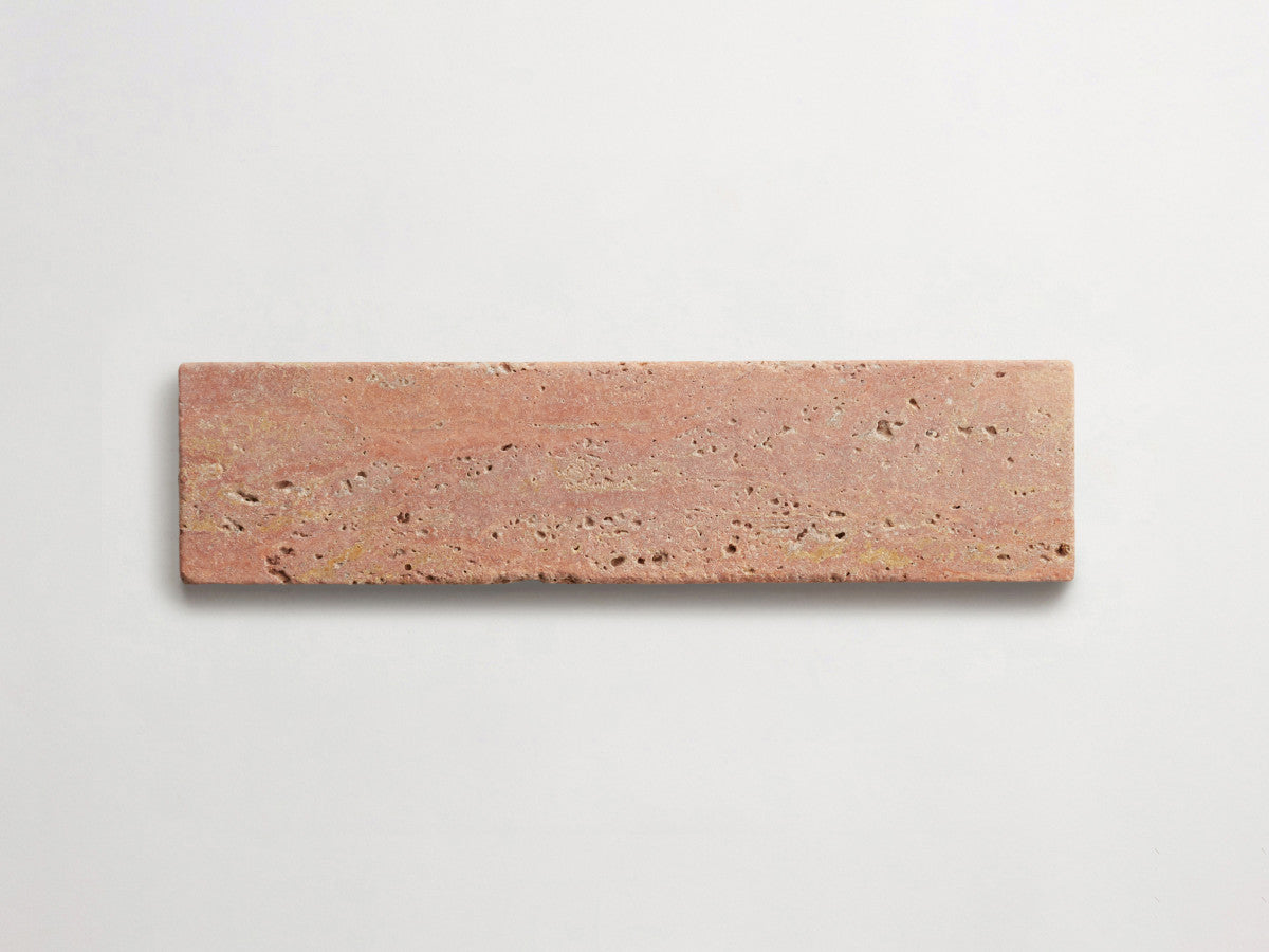 Lapidary stone tile 12 x 3 Red Travertine Tumbled.