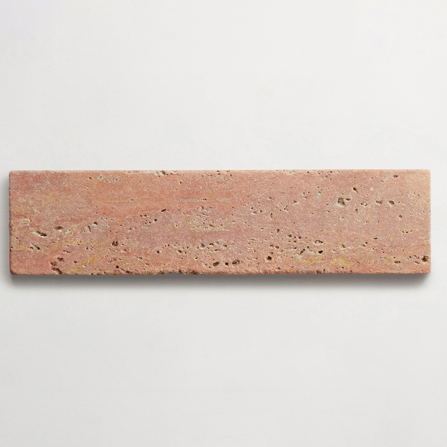 Lapidary stone tile 12 x 3 Red Travertine Tumbled.