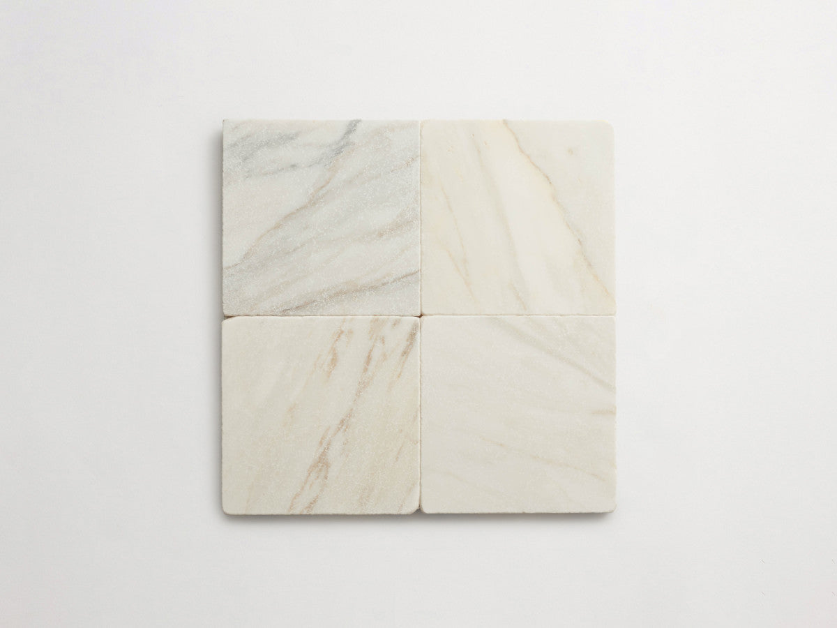 Lapidary stone tile 6 in. square Calacatta Gold Tumbled.