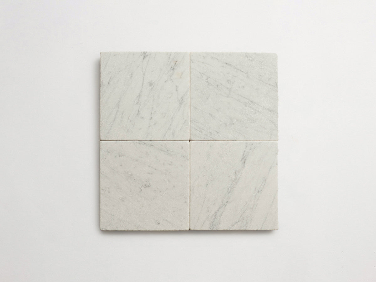 Lapidary stone tile 6 in. square Carrara White Tumbled.