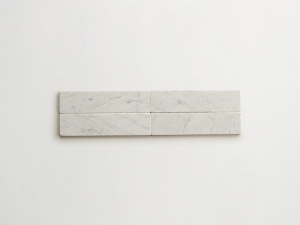 Lapidary stone tile 8 x 2 Carrara White Tumbled.