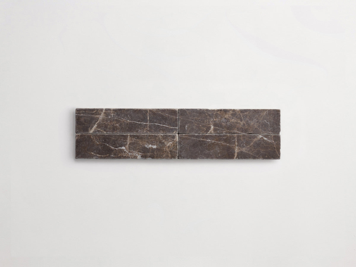 Lapidary stone tile 8 x 2 Brown Tumbled.