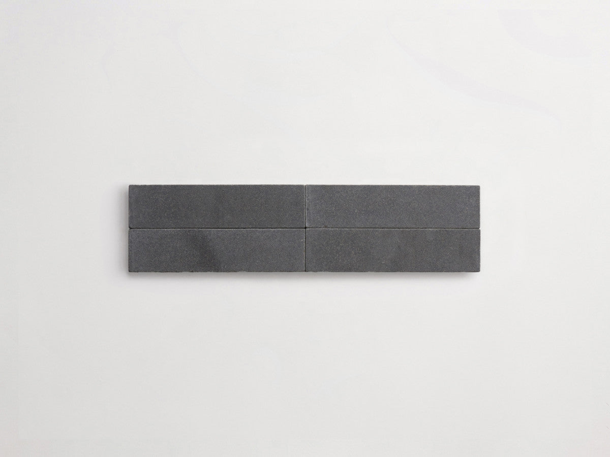 Lapidary stone tile 8 x 2 Warm Black Tumbled.