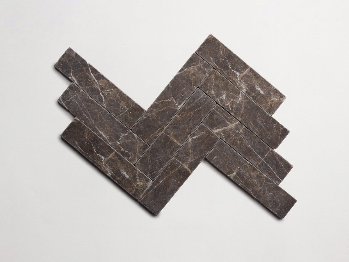 Lapidary stone tile 8 x 2 Brown Tumbled.